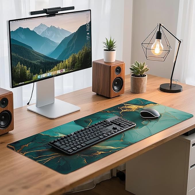 Gaming Mouse Pad - (31.5"×11.8") Marble Large Mouse Pads for Desk - Desk Mat for Keyboard and Mouse with Non-Slip Base, Desks Pad Matfor Game/Office & Home