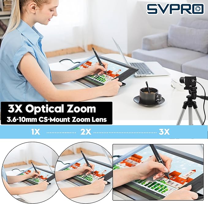 SVPRO 1080P 120fps High Speed USB Camera,12 Megapixels 4K Glof Swing Webcam Manual Focus with 3X Optical Zoom,Industrial Lightburn Cam UVC Plug and Play for Computer Laptop Raspberry Pi