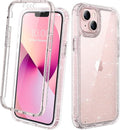 Diaclara Designed for iPhone 13 Case, Full Body Rugged with Built-in Touch Sensitive Anti-Scratch Screen Protector, Soft TPU Bumper Case for iPhone 13 6.1" (Clear Glitter)