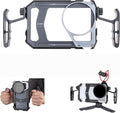 Fotga Universal Smartphone Cage Photo Video Stabilizer + Handles + 67mm Thread Filter Adapter for iPhone 17 16 15 14 Pro Max Samsung Cell Phone Vlog Live Stream Video Record + Cold Shoe Tripod Mount