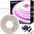 RadiantFlux Purple Light Strip, 30Ft Flexible LED Purple Light with kit, 540 lamp Beads, 24V LED Light, Non-Waterproof for Indoor Fluorescent Dance Party, Stage, Birthday, Wedding, Dark Party