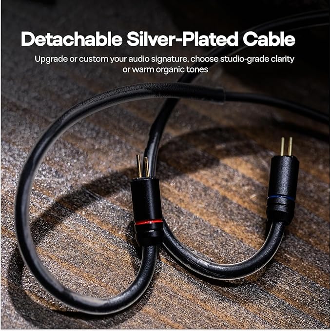 Linsoul TANGZU Wan'er S.G II in Ear Monitor,HiFi Wired Earbuds,10mm Dynamic Driver PET Diaphragm Gaming IEM Earphones with 2Pin Detachable OFC Cable for Audiophile DJ Stage (Clear Blue, Typec Mic)