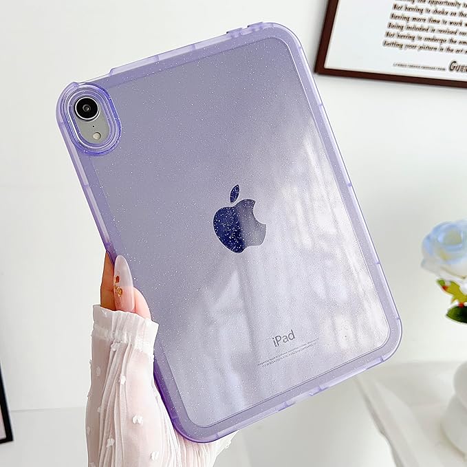 for iPad 9th/8th/7th Generation Case 10.2 inch, Glitter Soft TPU Back Shockproof Shell Bling Sparkly Flexible Silicone Lightweight Thin Cover for iPad 10.2 Inch Tablet 2021/2020/2019, Purple