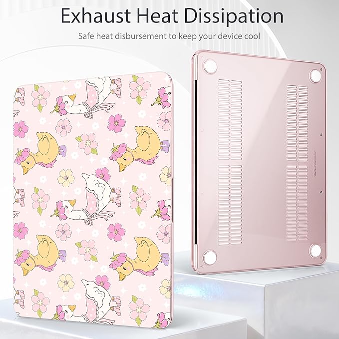Tuiklol for 2026 MacBook Neo 13 Inch A18 Pro Chip Case, (Model A3404) Anti-Scratch Anti-Drop Slim Hard PC Shell Case with Shockproof Protective MacBook Neo Laptop Cover, Goose Flowers