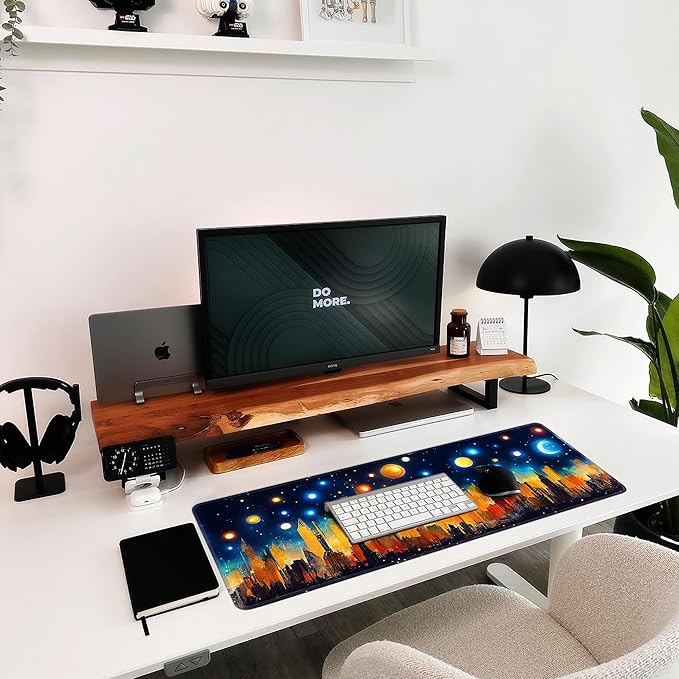 Hopipad Large Gaming Mouse Pad, Desk Mat With Seamed Edges, Waterproof Non-Slip Rubber Base, 31.5x11.8 Inch Keyboard Pad Computer Mat, Big XL City Mousepad