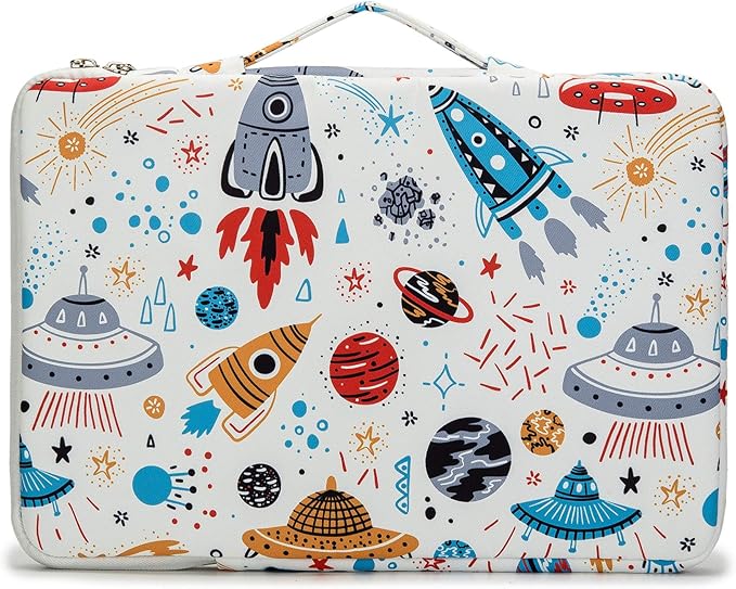 Kinmac 360° Protective Water Resistant Laptop Case Bag Sleeve with Handle for Surface Pro,MacBook Pro 13",MacBook 12",New MacBook Air 13" Retina,iPad pro 12.9 and 12 inch-13.3 inch Laptop (Spaceship)