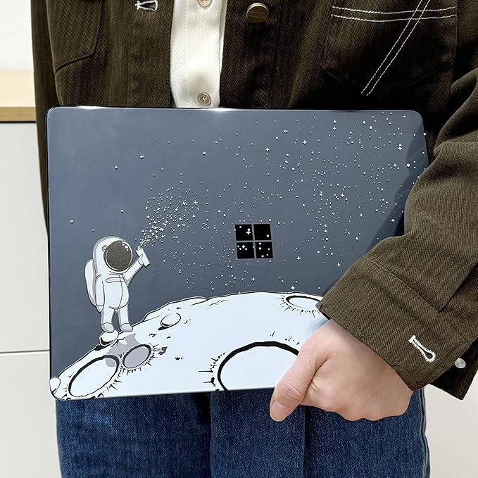 DONGKE Case for Microsoft Surface Laptop (2024), Windows 11 Copilot+ PC, 13.8 Inch Touchscreen Display, Protective Plastic Hard Shell Case with Keyboard Cover & Screen Protector - Astronaut