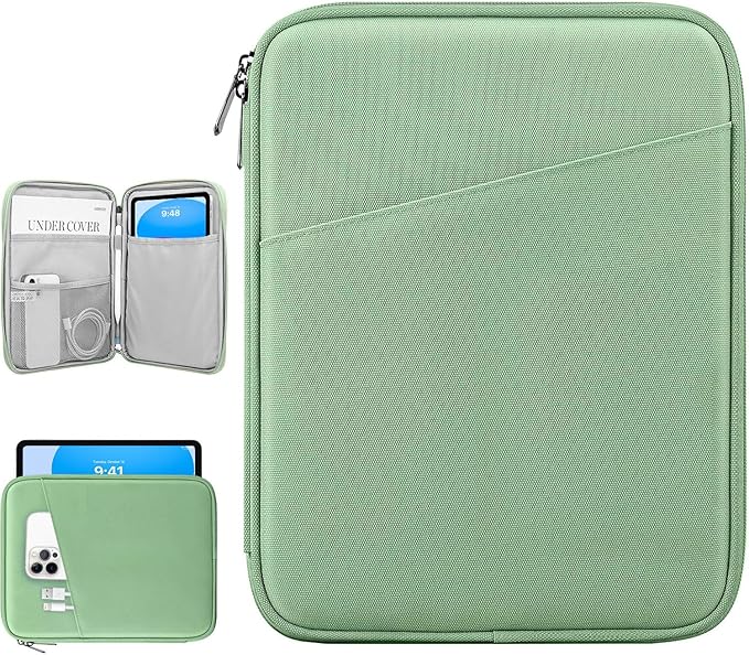 Dadanism 9-11" Tablet Sleeve Bag Carrying Case for iPad (A16) 11th Gen 11", iPad 10th Gen 10.9" Air 5/4, iPad Air M4/Pro 11", iPad 9/8/7th, Galaxy Tab A11+ Plus 11", Remarkable 2 10.3", Dark Green