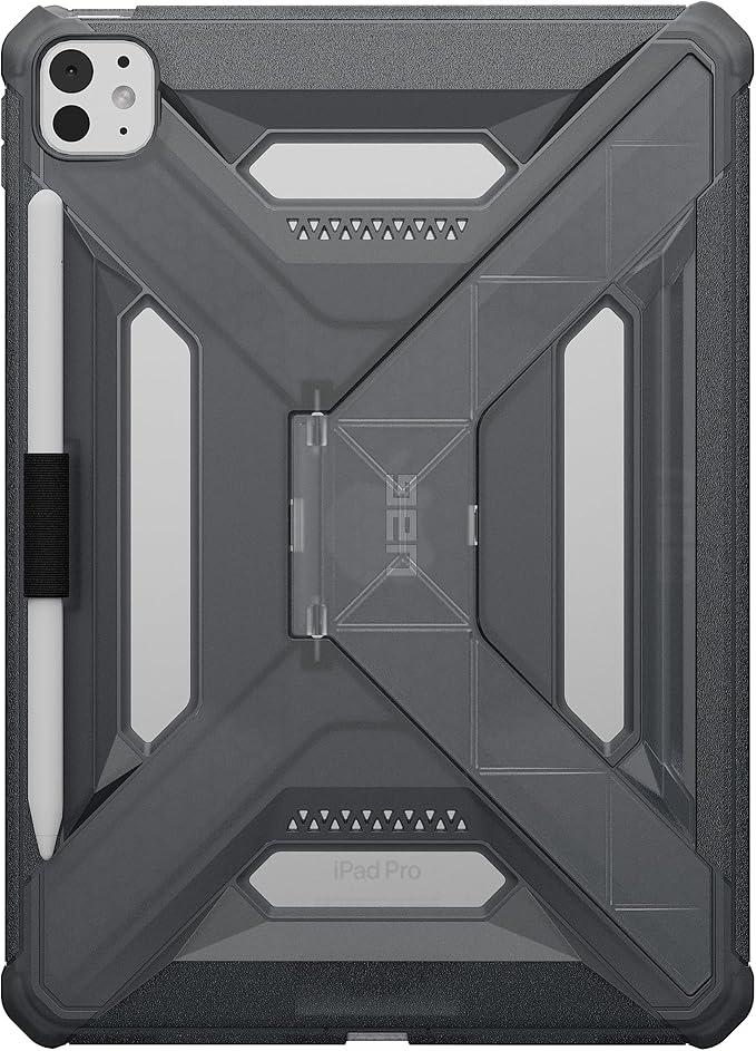 URBAN ARMOR GEAR UAG Designed for iPad Pro 11" 6th Gen 2025 M5, 5th Gen 2024 M4 Case A3357 A3358 A3359 - Rugged Transparent Protective Cover with Kickstand and Pencil Holder Scout Plus Ash