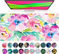 French KOKO Large Mouse Pad Desk Mat Desk Pad Keyboard School Essentials Office Decor Big Extended Laptop Protector Computer Accessories Pretty Mousepad Women Girls Pink Flowers XL Gift