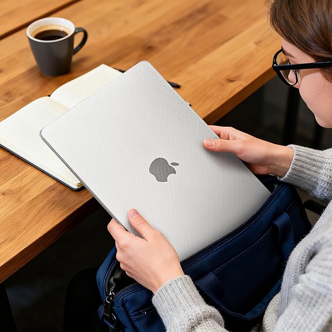EooCoo Compatible with MacBook Air 13 inch Case M5 2026-2022 M4 M3 M2 Model A3449 A3240 A3113 A2681, Mac Air 13.6 inch Hard Shell & Keyboard Cover & Screen Film & Type-C, Dots Clear