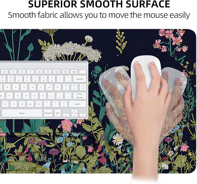 LATEEFAH Mouse Pad with Wrist Rest, Large Mouse Pad, Ergonomic Gaming Desk Pad Keyboard Wrist Rest Set, 4-in-1 Desk Mat Keyboard Mat for Home, Office