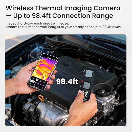 Wireless Thermal Imaging Camera, 512×384 Super Resolution, Thermal Imager for Android & iOS Smartphones, 256x192 IR Resolution, Infrared Camera Gadget for Home Inspection, HVAC, Cooking