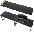 Chihein 79" x 20" 5XL PU Leather Desk Mat (Black), Huge Mouse Pad, Dual Sided Desk Pad Protector, Waterproof Writing Blotter for Gaming/Office/Home