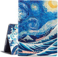 Vimorco Case for iPad 5th/6th Generation 9.7 Inch 2017/2018, for iPad Air 1/2 Case, Slim Shockproof PU Leather Adjustable Stand Cover for iPad 5/6 Gen, Sky Wave