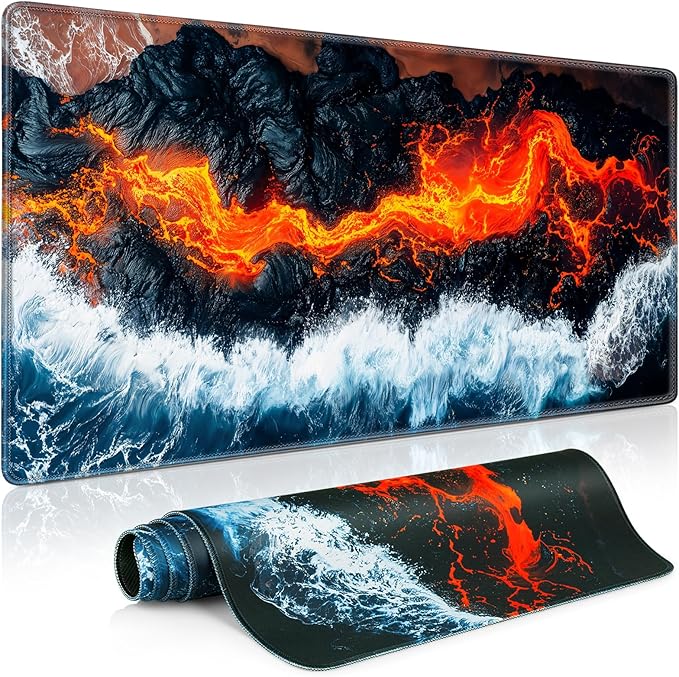 Mousepad, Large Gaming Mouse Pad XXL 35.4×15.7in, Extended Computer Keyboard Mouse Mat Desk Pad for Laptop with Stitched Edges, Waterproof Mousepad for Gamer Home&Office Women