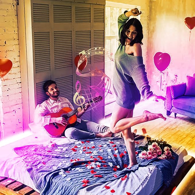 phopollo LED Lights for Bedroom 200ft, Music Sync Color Changing, Smart App Control with Remote, Ultra-Long LED Strip Lights for Party, Home Decoration.