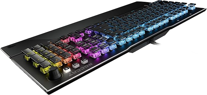 ROCCAT Vulcan 121 AIMO Linear Mechanical Titan Switch Full-size PC Gaming Keyboard with Per-key AIMO RGB Lighting, Anodized Aluminum Top Plate and Detachable Palm Rest – Black