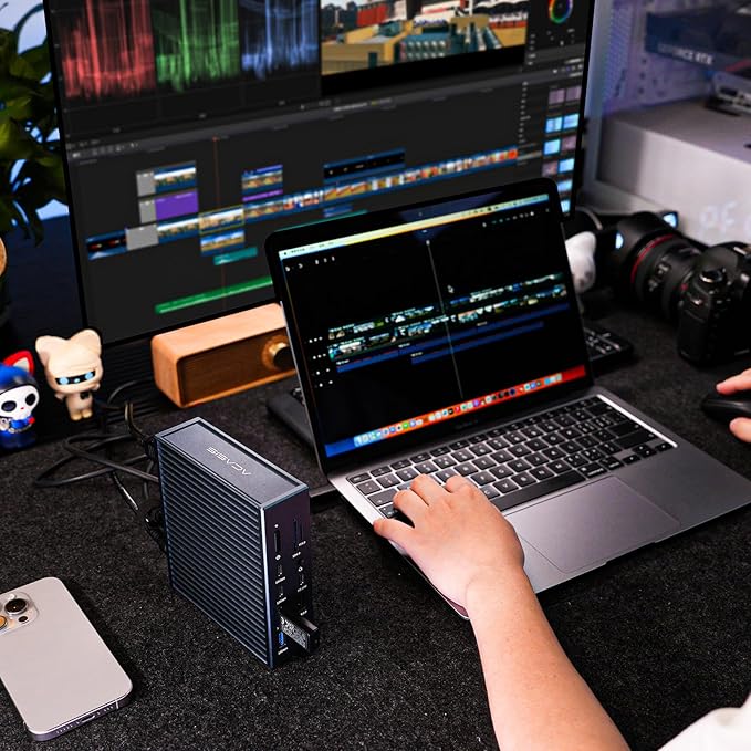 ACASIS Thunderbolt 4 Dock 21-IN-140gbps for MacBook Pro Docking Station Dual Monitor, 8K60Hz HDMI 2.5 GbE Ethernet SD/TF 4.010Gbps 7*USB C/A, 3.5mm Audio, 40Gbps Dock for Mac/Dell/HP/Lenovo/ThinkPad