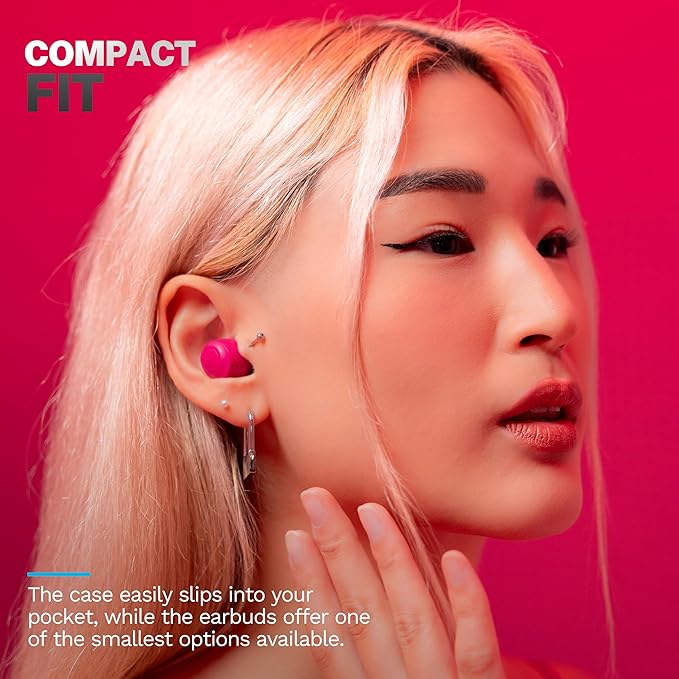 JLab Go Air Pop+, True Wireless Earbuds, Bluetooth Earbuds with Microphone, Dual Connect, EQ3 Sound, Dark Pink
