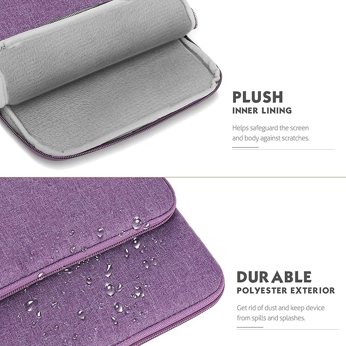 MoKo Laptop Sleeve Bag for 13.3-14 Inch, Notebook Carrying Case with Pocket Fits New MacBook Pro M3/M2 14" /13" M2/M1 Pro/M1 Max 14.2 2023-2021/Air 13.6" M2 2022, Surface Pro 9/8 13", Purple