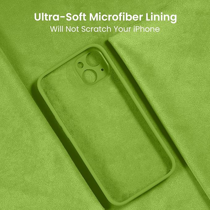 FireNova Designed for iPhone 15 Plus Case, Silicone [Camera Protection] Case, Soft Anti-Scratch Microfiber Lining Inside, 6.7 inch, Sprout Green