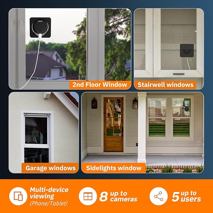 Girafit 2K 3MP Window Camera with 20°Tilt Angle Camera for Second Floor,2.4GHz/5GHz WiFi Cameras for Home Security,ChroMax AI Color Night Vision,Security Camera for Outdoor Monitor,Motion Detection