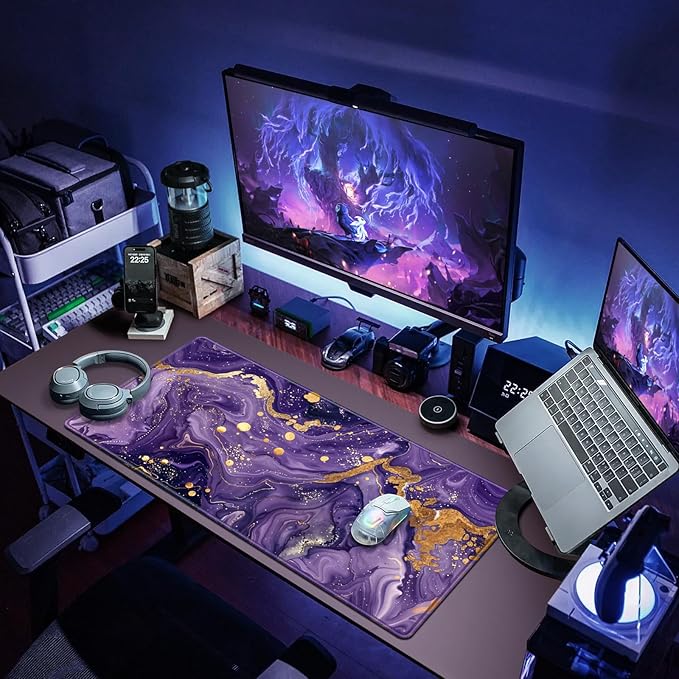 Canjoy Gaming Mouse Pad, 31.5x15.7inch Large Extended Mousepad Big Computer Desk Mat for Keyboard and Mouse Full Desk Mouse Mat with Non-Slip & Rubber Base