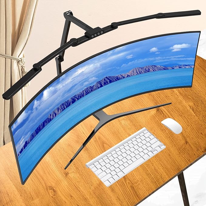 EPABINA Transformable LED Desk Lamp, 41.5" Large Architect Desk Lamp with Clamp, 3 Light Bars Desk Light for Home Office, 24W Auto Dimming Office Lighting Table Light for L Shaped Desk