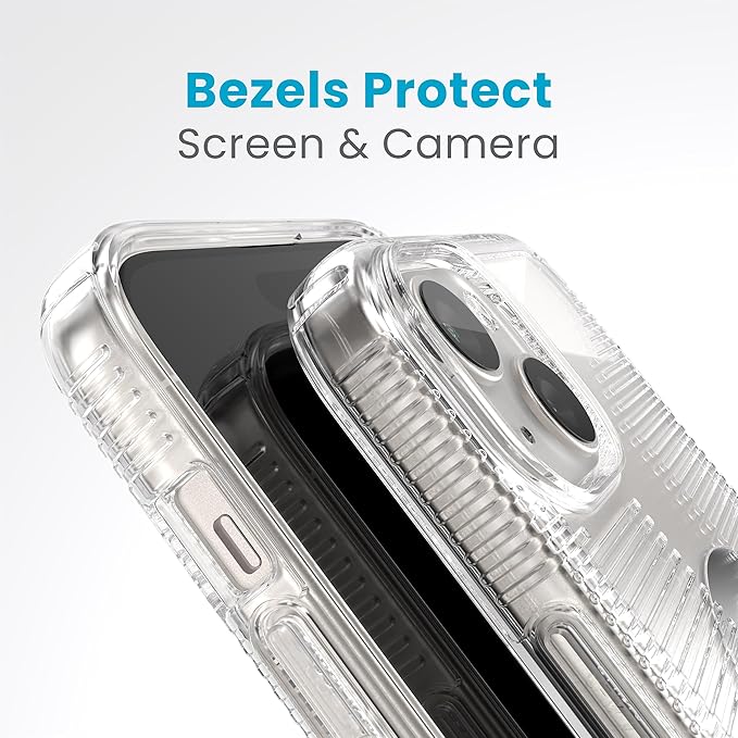Speck Clear iPhone 15 Plus Case - Slim, Built for MagSafe, Drop Protection Grip - for iPhone 15 Plus & iPhone 14 Plus - Scratch Resistant, Anti-Yellowing, 6.7 Inch Phone Case - GemShell Grip Clear