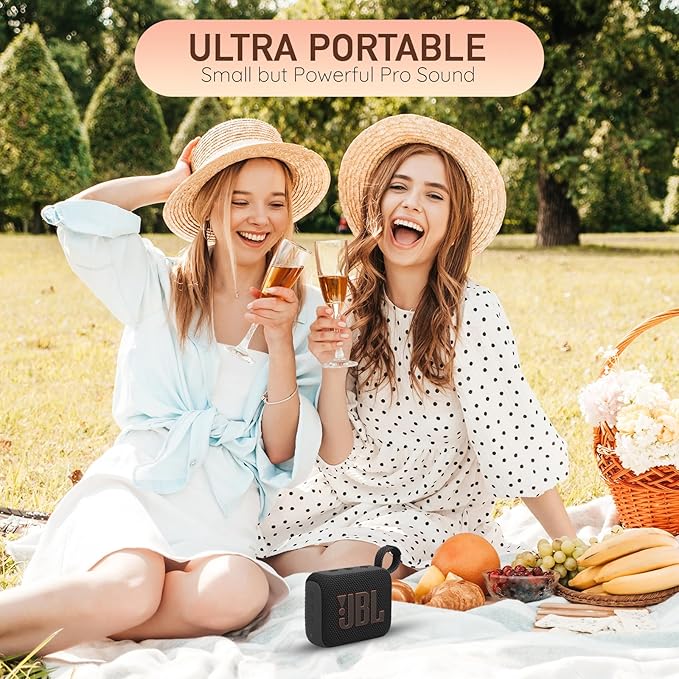 JBL Go 4 Portable Bluetooth Wireless Speaker, IP67 Waterproof and Dustproof Built-in Battery - Blue - Boomph's Comprehensive Ultimate Performance Cloth Solution for Your On-the-Go Sound Experience