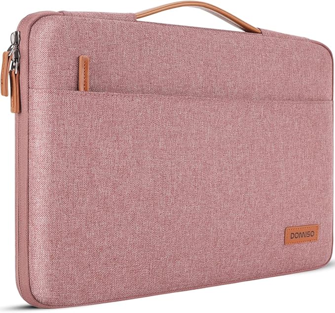 DOMISO 360 Protective Laptop Case 16 inch, 16 inch Laptop Sleeve Compatible with Mac Book Pro 16, Waterproof Computer Cases Bag with Handle,Pink