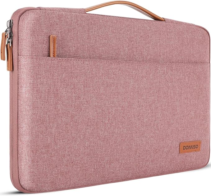 DOMISO 16-17 inch Laptop Sleeve Protective Case Cover Compatible with 16 inch 17 inch HP Dell ASUS Lenovo Chromebook,Waterproof Computer Cases Bag with Handle,Pink