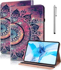 Case for iPad (A16) 11th Generation 11 Inch (2025), iPad 10th Generation 10.9 Inch (2022), Multi-Angle Viewing PU Leather Case with Elastic Band, Pencil Holder & Card Slots-Mandala