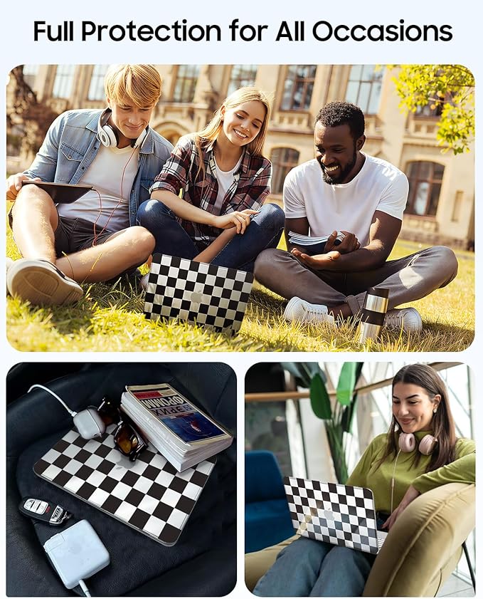 Fintie Case for MacBook Neo 13 Inch A3404 (2026 Release) - Protective Ultra-Thin High Transparency Snap On Hard Shell Cover for MacBook Neo 13" with A18 Pro Chip (Checkered)