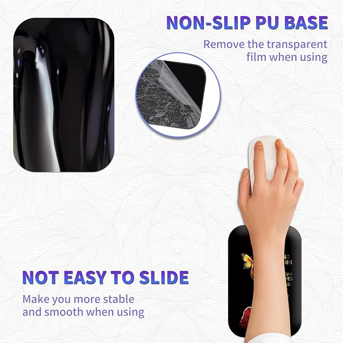 Large Mouse Pad Set, Desk Mat + Elbow Rest Pad + Coaster, Easy Typing Pain Relief, Ergonomic Arm Rest Pad with Memory Foam, Extended Desk Pad Anti-Slip Rubber Base for Office Home,Black Women