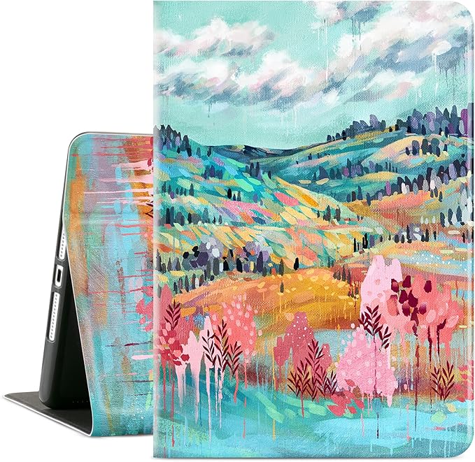 Case for iPad 9th Generation, Case for iPad 8th Generation, Case for iPad 7th Generation 10.2 Inch Case, Multi-Angle Viewing Adjustable Stand Auto Wake/Sleep,Oil Painting Scenery