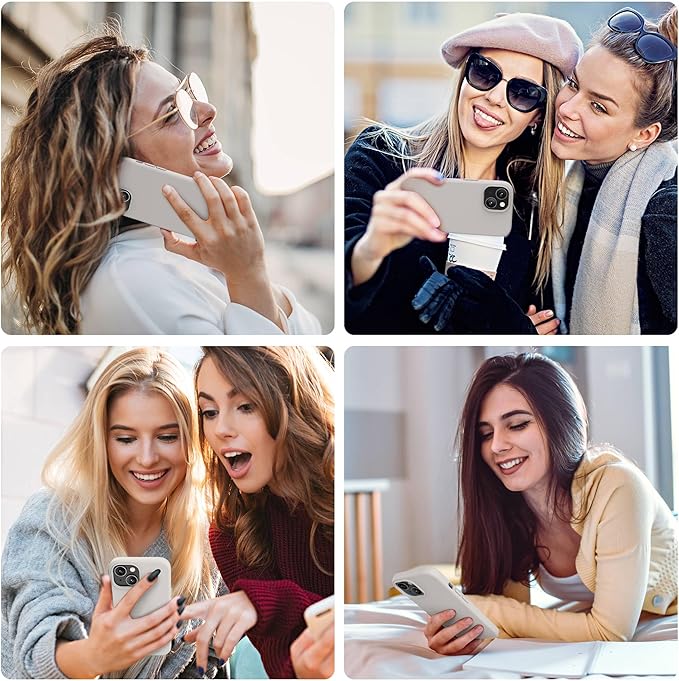 OTOFLY Compatible with iPhone 15 Case, Silicone Shockproof Slim Thin Phone Case for iPhone 15 (6.1 inch),(Stone)