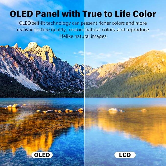 InnoView 14 Inch OLED Portable Monitor 4k UHD 3840x2400 Portable Monitor 100% DCI-P3 | 100000:1Contrast | Built-in Speakers, Travel Monitors for Laptop PC MAC Phone PS4 Xbox Switch