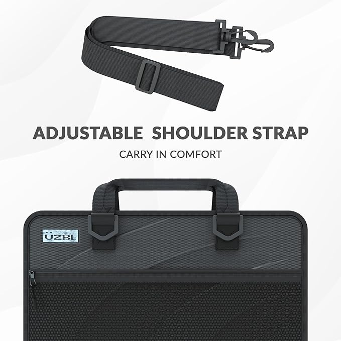 UZBL 13-14 Inch Zip Lite Always-on Chromebook Protective Hard Case with Accessory Pouch & Shoulder Strap (40 Pack)