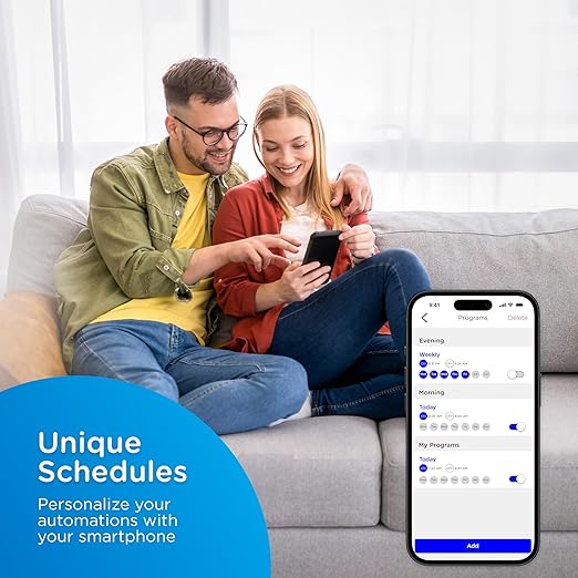 Enbrighten Vibe Wi‑Fi Matter Smart Plug Yard Stake, 2.4GHz, No Hub Required, Compatible with Alexa and Google Assistant, Six Grounded Plug‑in Outlets for Outdoor Use, 81200-S1
