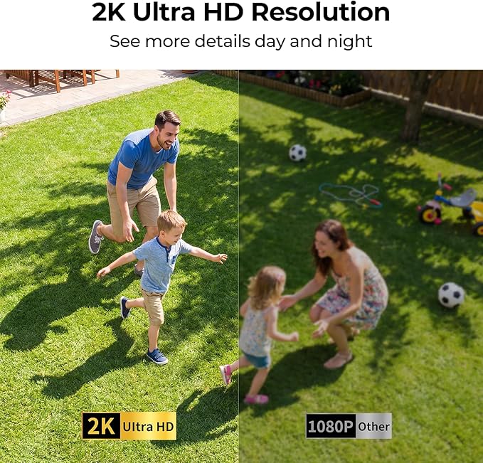 Security Cameras Wireless Outdoor 2K WiFi Wireless Camera Battery Powered for Home Security Indoor,AI Motion Detection,Color Night Vision,Spotlight,Siren Alarm