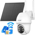 ieGeek 4G LTE Cellular Security Camera Wireless Outdoor, No WiFi Battery Powered Cameras with Solar Panel, 2K HD Color Night Vision, 2-Way Audio, 360° PTZ, PIR Motion Sensor(Subscription Required)