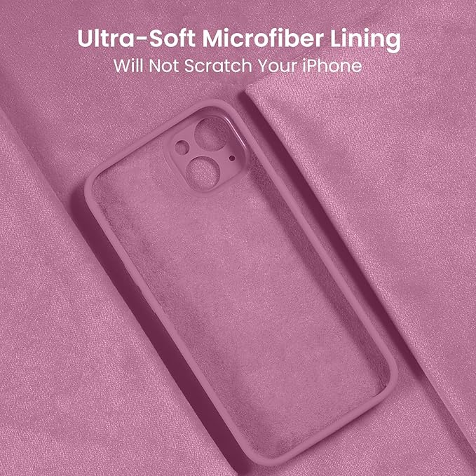 FireNova Designed for iPhone 15 Case, Silicone Upgraded [Camera Protection] Phone Case, Soft Anti-Scratch Microfiber Lining Inside, 6.1 inch, Lilac Purple