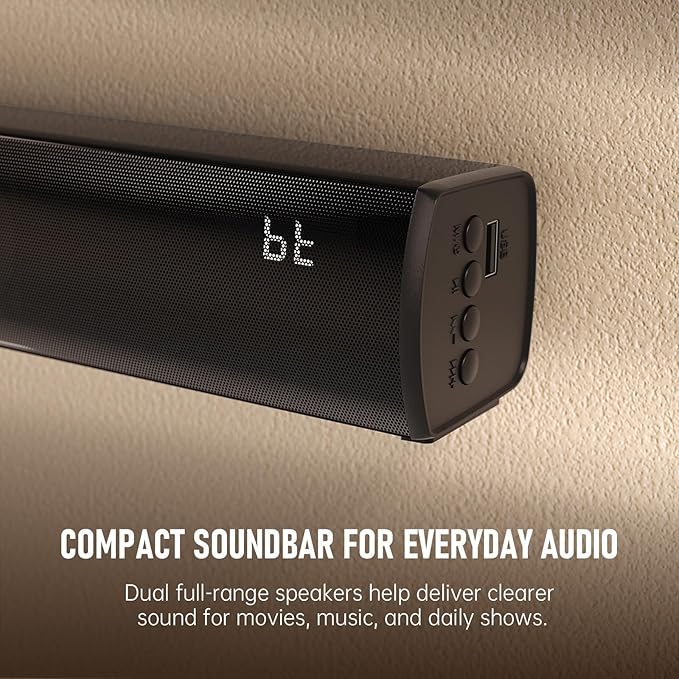 Bluetooth Wireless Surround Sound Bar, Sound Bar Wireless Surround Speakers, HDMI Sounds Bars Smart TV HDMI(ARC) OPT AUX USB 2.0ch 3 Modes Home Theater Sounds System TV/PC/Gaming/Projector, Black