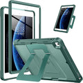 DTTO Case for iPad 6th/5th Generation 9.7 Inch 2018/2017, Adjust Kickstand Freely, Built-in Screen Protector, Frosted Full-Body Shockproof Protective Cover for iPad Air 2 / Pro 9.7, Midnight Green