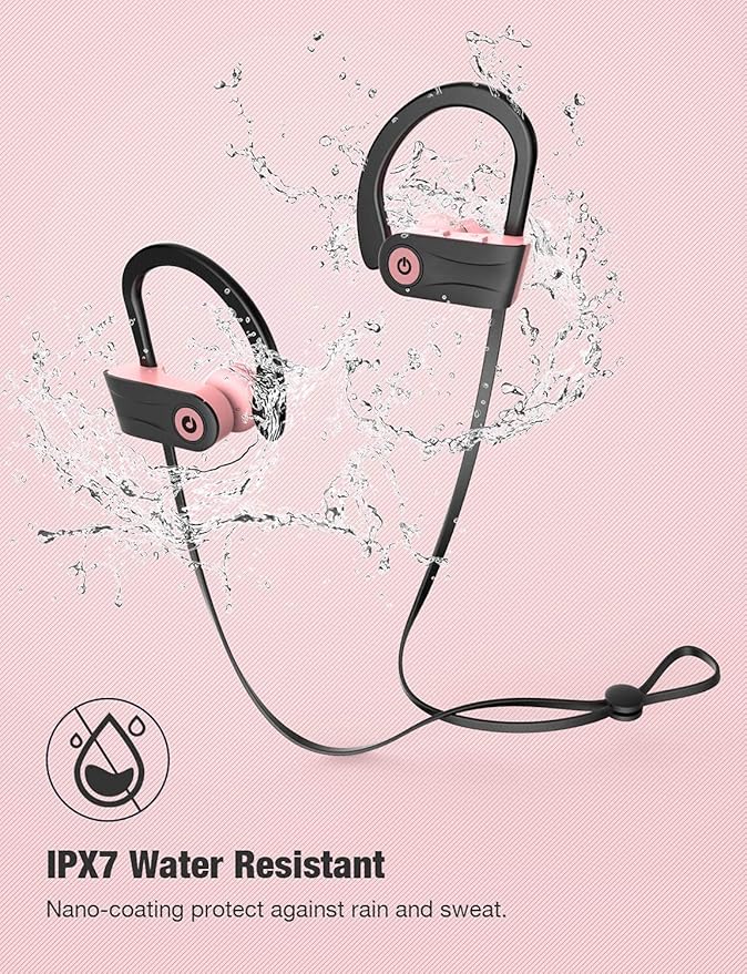 Otium Bluetooth Headphones Wireless Earbuds Headsets Wireless Earbuds Bluetooth Earphones IPX7 Waterproof 15 Hours Playtime Running Sports Workout