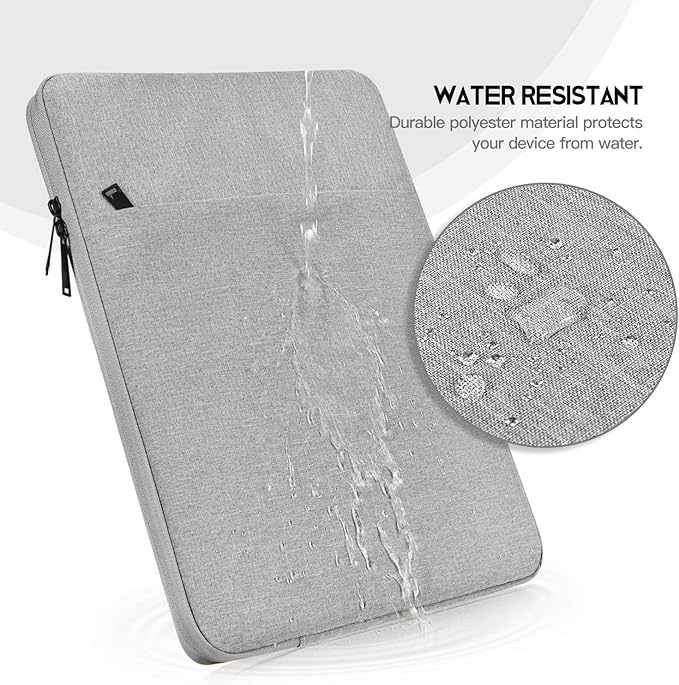 14 inch Laptop Sleeve Case for HP Lenovo Dell ASUS Acer Chromebook 14, HP Stream 14, Dell XPS 15, Inspiron 14, Lenovo ideapad 14, Asus Zenbook 14, Razer Blade 15 Water-Resistant Computer Bag -Grey