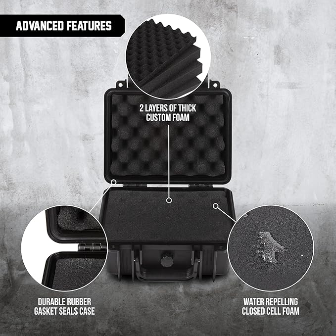 Durabox All Weather Hard Case 10 x 9 x 5” - TSA Approved Hard Shell Travel Case with Customizable Foam for Cameras, Lenses, Electronics and Other Gear