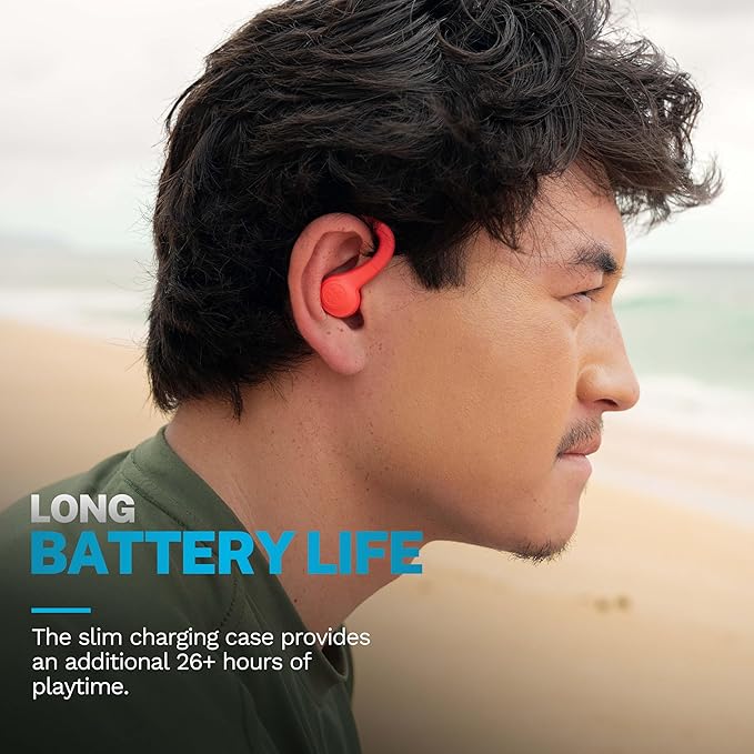JLab Go Sport+ Wireless Workout Earbuds Featuring C3 Clear Calling, Secure Earhook Sport Design, 35+ Hour Bluetooth Playtime, 3 EQ Sound Settings, and IP55 Sweat Resistance (Coral)